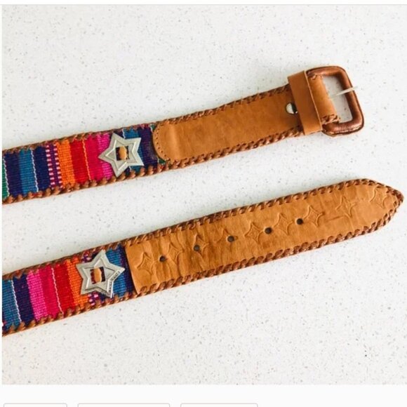 Vintage / Boho Southwestern Navajo Design Concho Belt - Picture 9 of 11